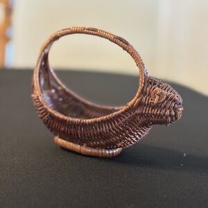 Brown Squirrel Woven mini Basket with Handle